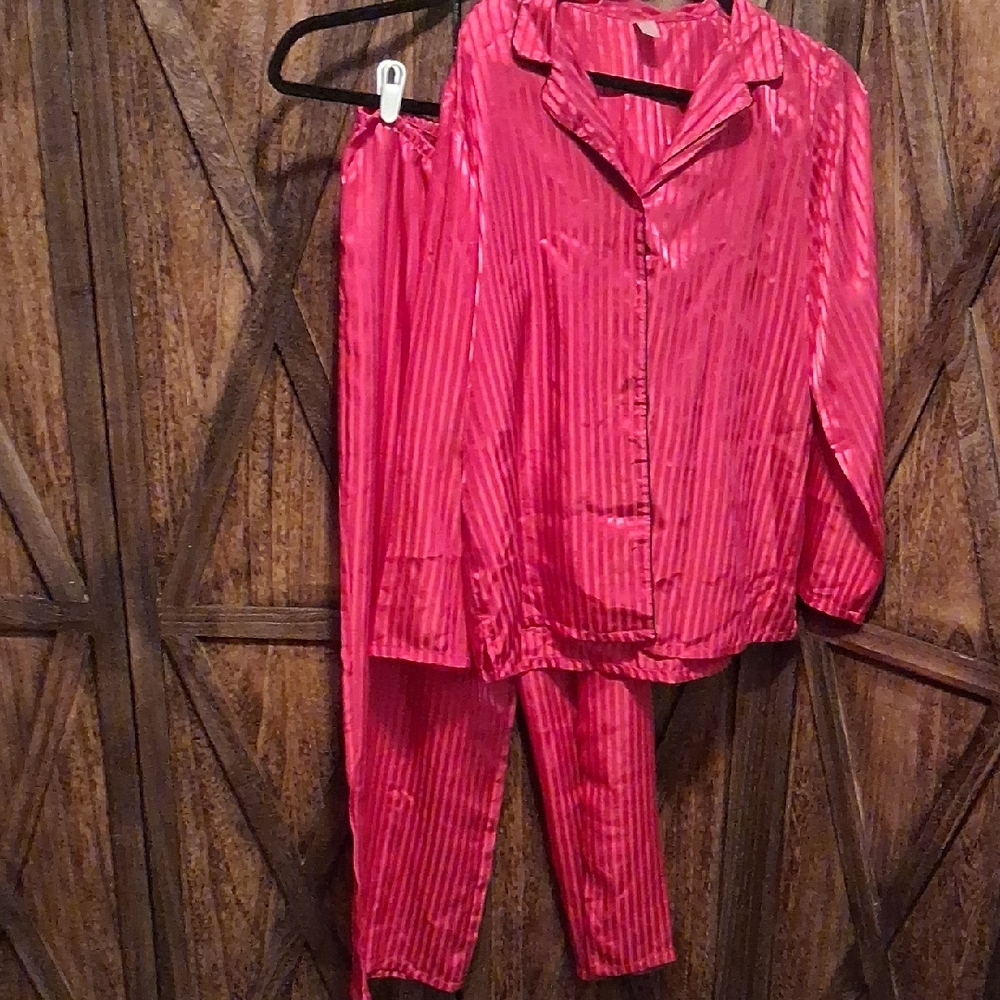 Chic Red Striped Pajama Set